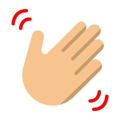 Waving Hand Vector Flat Icon Design