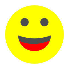 Grinning Face Vector Flat Icon Design