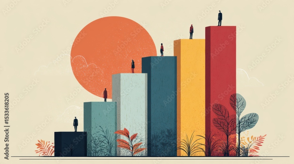 Poster explore the five pillars of personal development with visual guide illustrating growth, progress, an