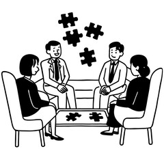 business people in cafe