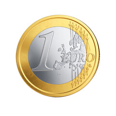 Untitled design - “Floating 1 Euro Coin with Drop Shadow, 3D Style PNG,And transparent the background.
