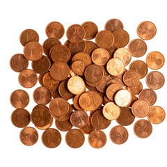 Untitled design - “Scattered 1 Euro Cent Coins with Metallic Reflection, Isolated on Transparent Background”