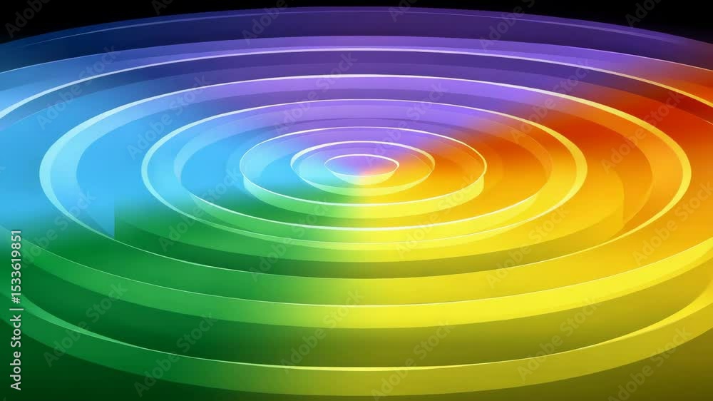Poster colorful ripple pattern in vibrant rainbow hues creating a mesmerizing visual effect