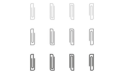 Paperclip Icon Set. 