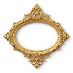 Luxurious Gold Oval Frame, 3D Rendered, Elegant Design Element