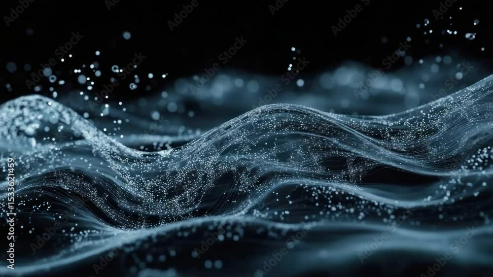 Poster fluid dynamics: abstract image of flowing water, showcasing its dynamic movement and texture. the wa