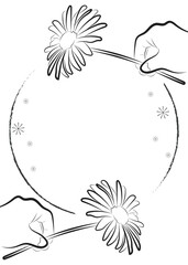 Minimalist Daisy Border Design
