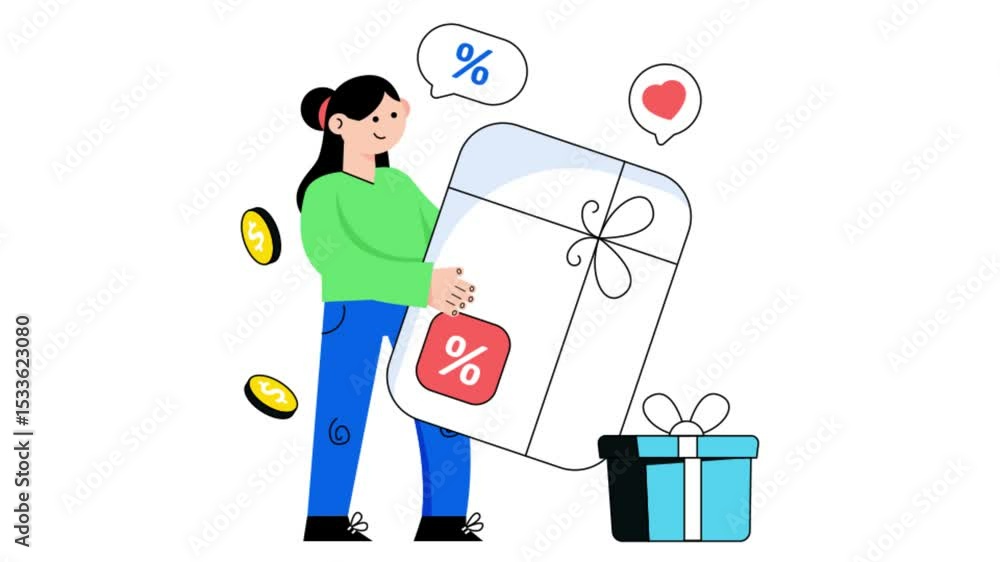 Poster loyalty program 2d flat animations.