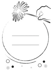 Abstract Flower and Circular Text Holder