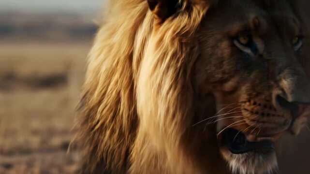 Close up lion scarface