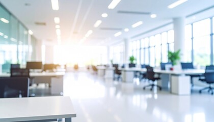 Abstract blurred office interior room. blurry working space with defocused effect. use for background or backdrop in business concept.