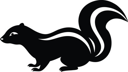 Skunk silhouette, skunk line art silhouette vector illustration
