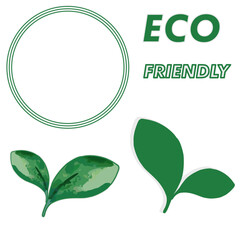 Creative Eco-Friendly Logo Kit: Vibrant Green Leaves and Circular Design for Sustainable Branding