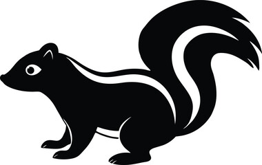 Skunk silhouette, skunk line art silhouette vector illustration
