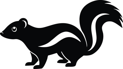 Skunk silhouette, skunk line art silhouette vector illustration