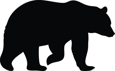 Bear silhouette, walking pose, wildlife vector