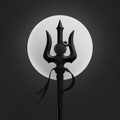 Black trishul trident hindu god shiva weapon minimalist design