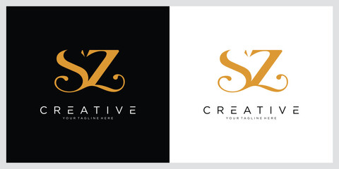 Initial SZ or ZS Logo Design Vector