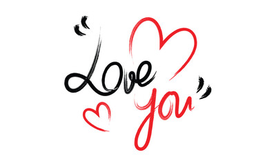 Vector love you calligraphic lettering quote romantic inscription for lovers love text, love text vector