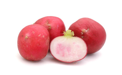 Close-up of radish against white background 