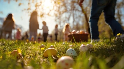 Easter egg hunt in park