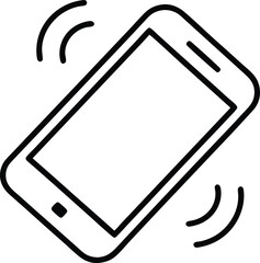 Mobile phone vibrating vector, Mobile phone vibrating icon Thin line art isolated