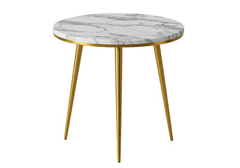 Elegant Marble and Gold Side Table: Interior Design Inspiration on white background