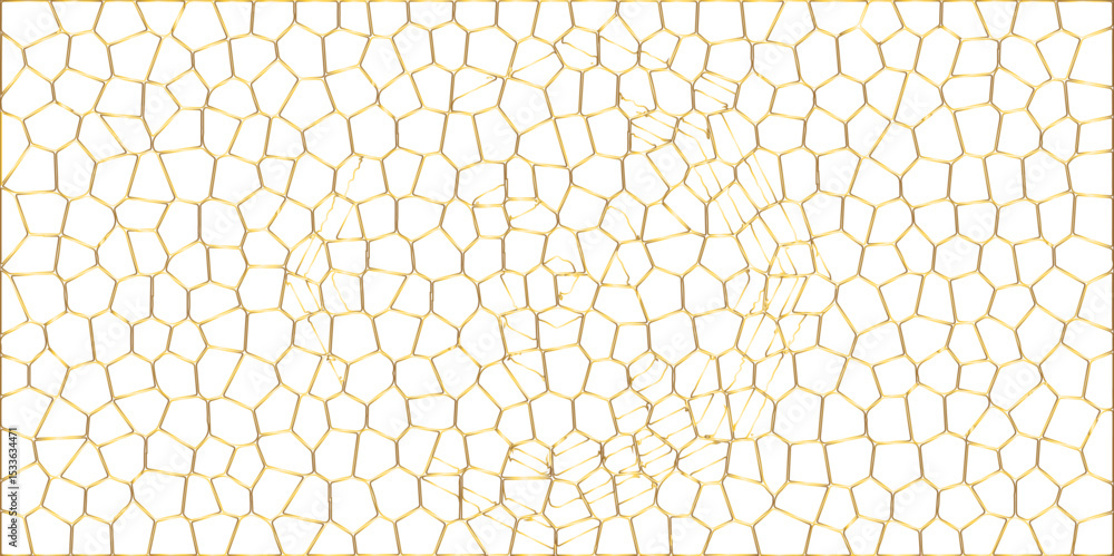 Poster abstract golden hexagon graphic ornament. arabian stylish seamless pattern on white background. crea