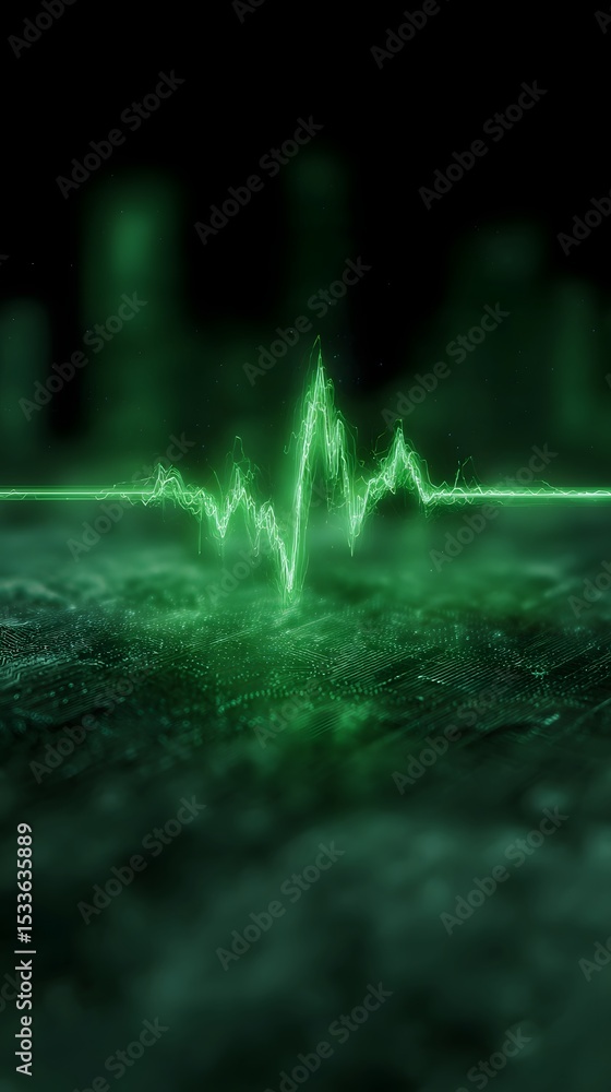 Aufkleber glowing green energy circuit pulsing with dynamic animation