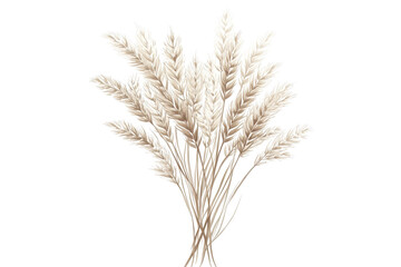 Fototapeta premium Bouquet of wheat ears intricately drawn with contour lines showcasing natural beauty and simplicity