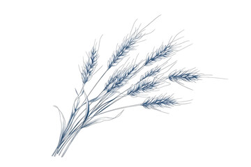 Fototapeta premium Bouquet of wheat ears elegantly drawn with contour lines showcasing nature's beauty in a minimalist style