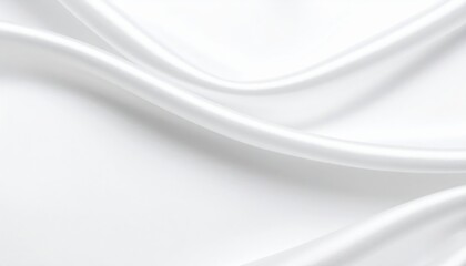 Obraz premium Smooth white satin fabric texture close-up textile photography soft lighting minimalistic design