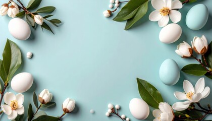 Easter celebration spring garden floral arrangement festive atmosphere top-down view colorful decor