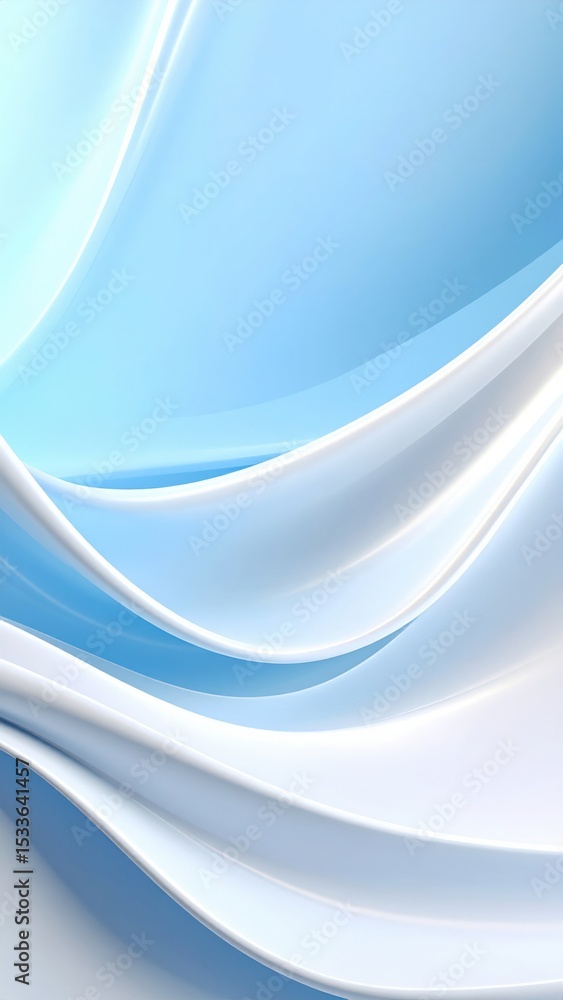 Poster dynamic blue wave patterns abstract art digital design smooth curves high-resolution contemporary ae