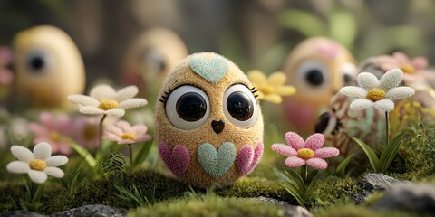 Enchanted Easter Eggs Adorable Springtime Characters in a Magical Meadow