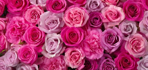 Naklejka premium Close-up view of pink roses.