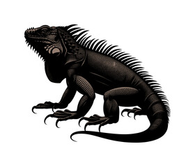silhouette of iguana reptile (artwork 2)