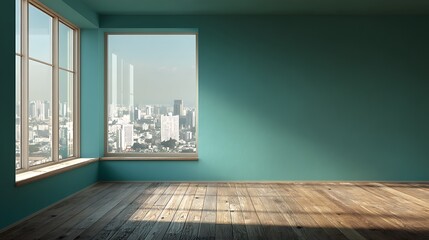Empty Room with City View Potential  Opportunity