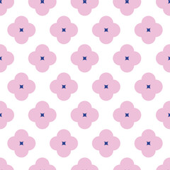 Vector pattern with pink stylized flowers