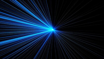 Abstract blue light burst from center.