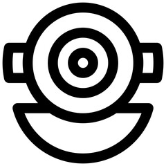 Diving helmet. Editable stroke vector icon.