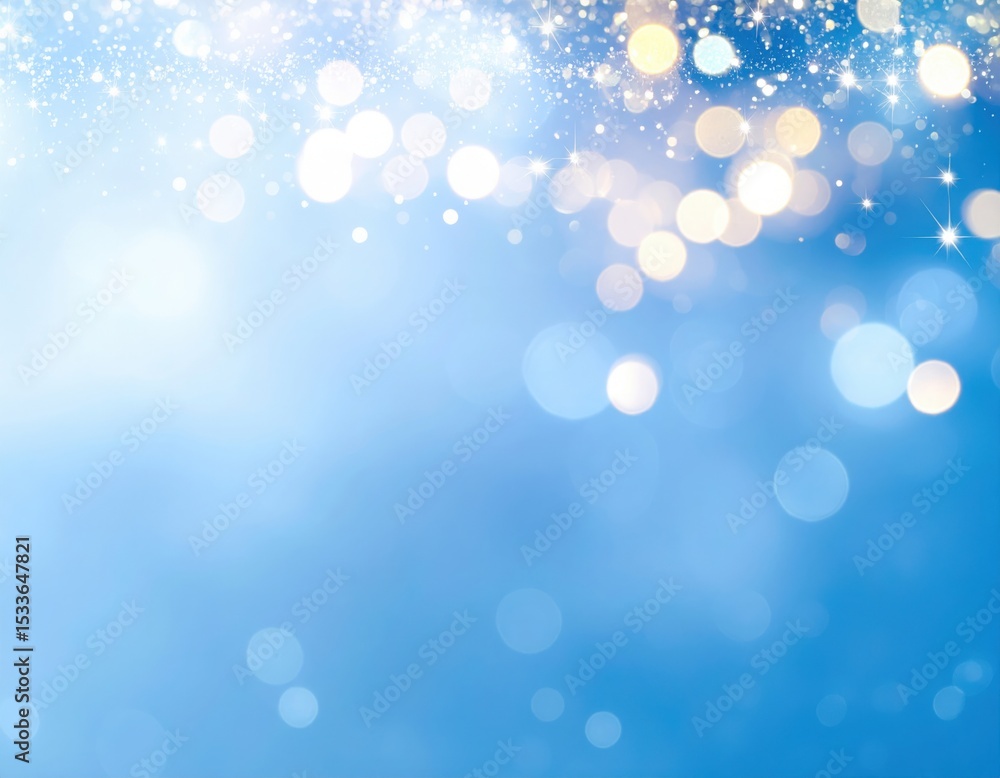 Poster sparkling blue bokeh background abstract art digital design calm environment aesthetic viewpoint