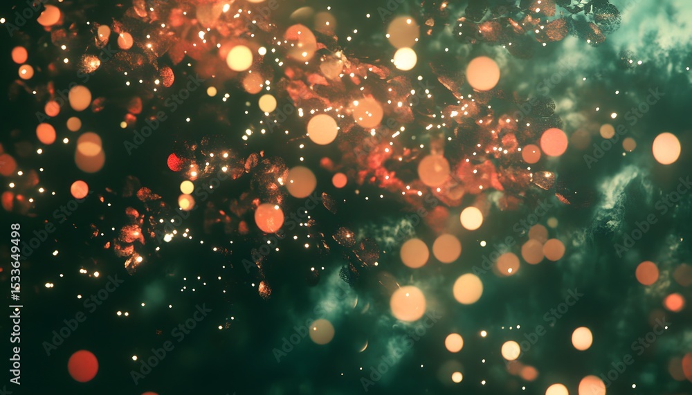 Poster abstract design with bokeh effects and various colors.