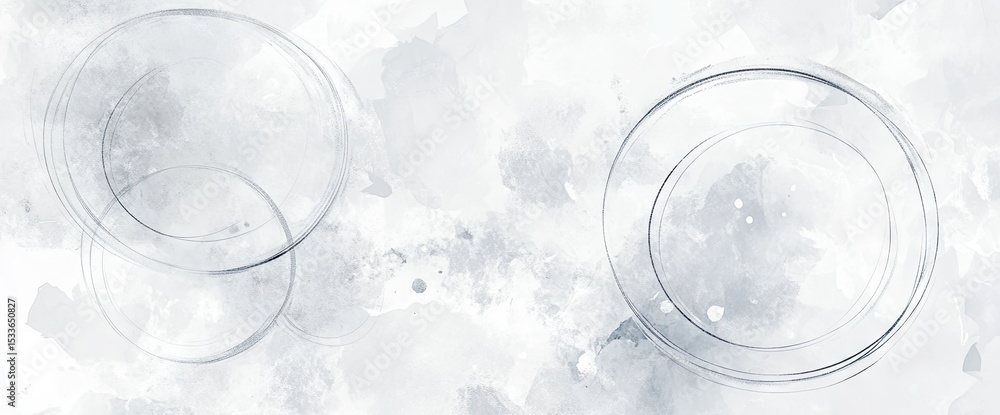 Poster abstract design with overlapping circles and watercolor effects