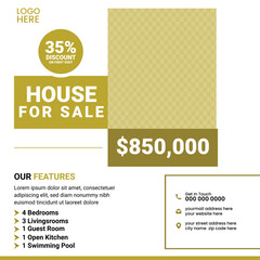 Real Estate Social Media Post Template – House for Sale Ad Square Layout