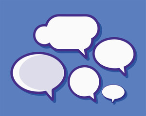 speech bubbles on blue background