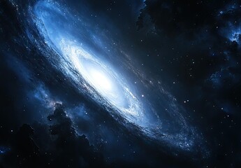 Obraz premium Spiral galaxy swirling through cosmic void