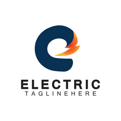 Abstract Letter E Electric Bold Logo design, Power Logo, Energy logo design template