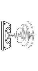 Sound Waves from Speaker Vector Illustration – Audio Vibration Concept