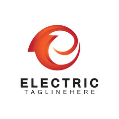 Abstract Letter E Electric Bold Logo design, Power Logo, Energy logo design template